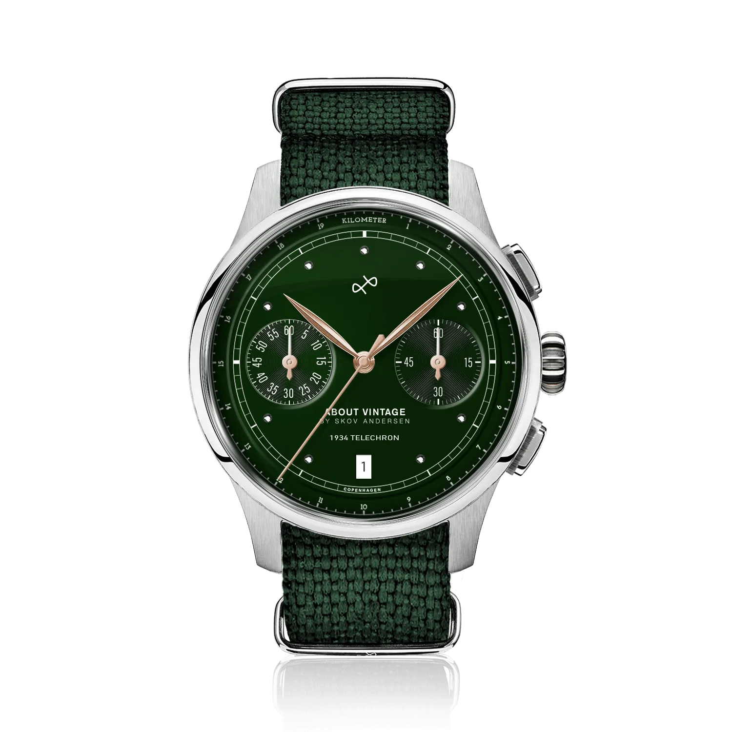 1934 Telechron. Steel / Green