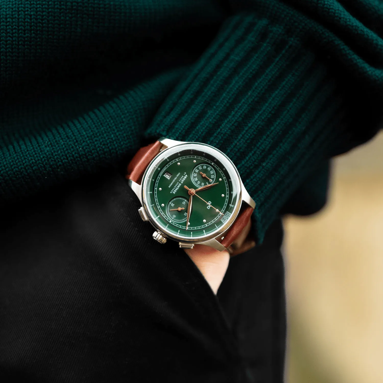 1934 Telechron. Steel / Green