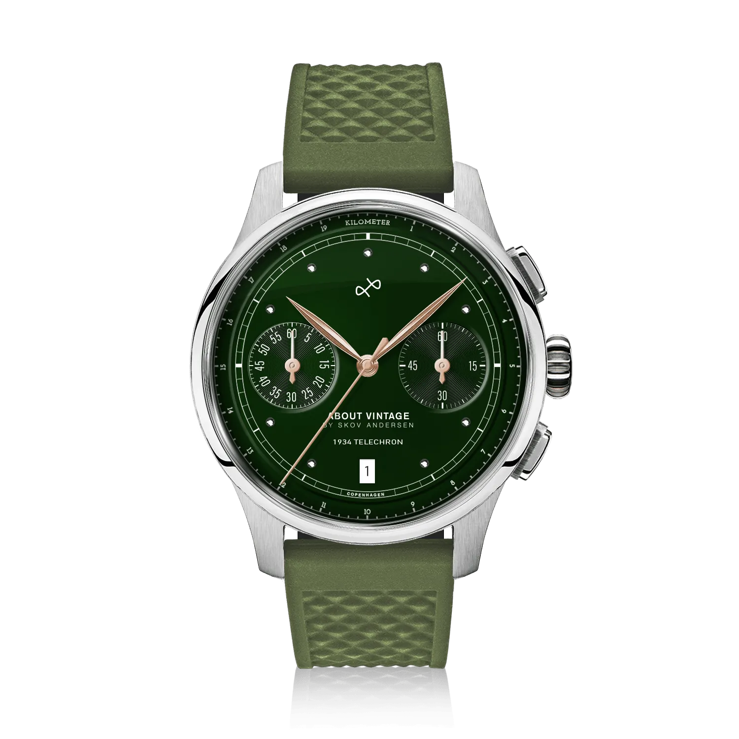 1934 Telechron. Steel / Green