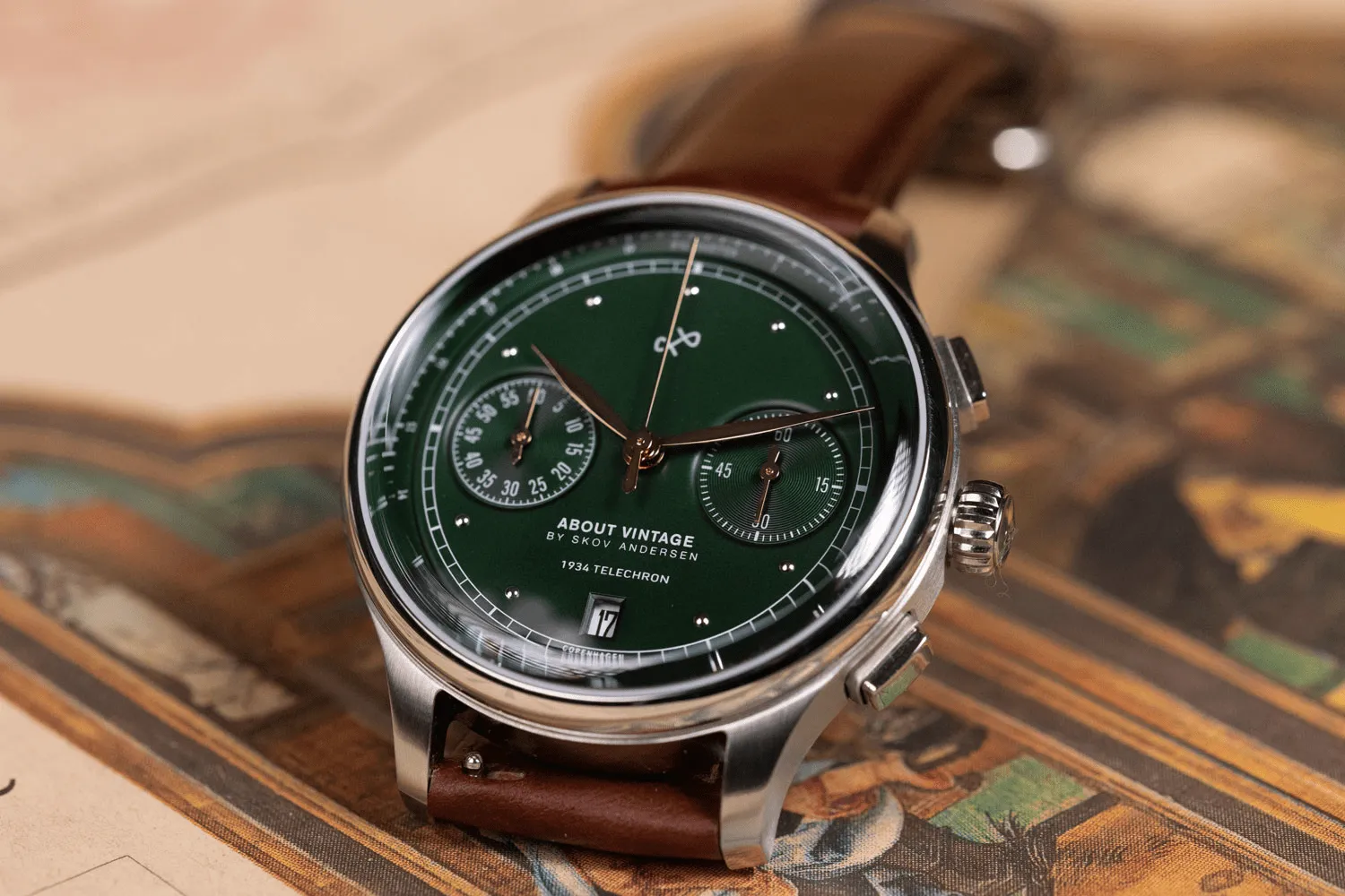 1934 Telechron. Steel / Green