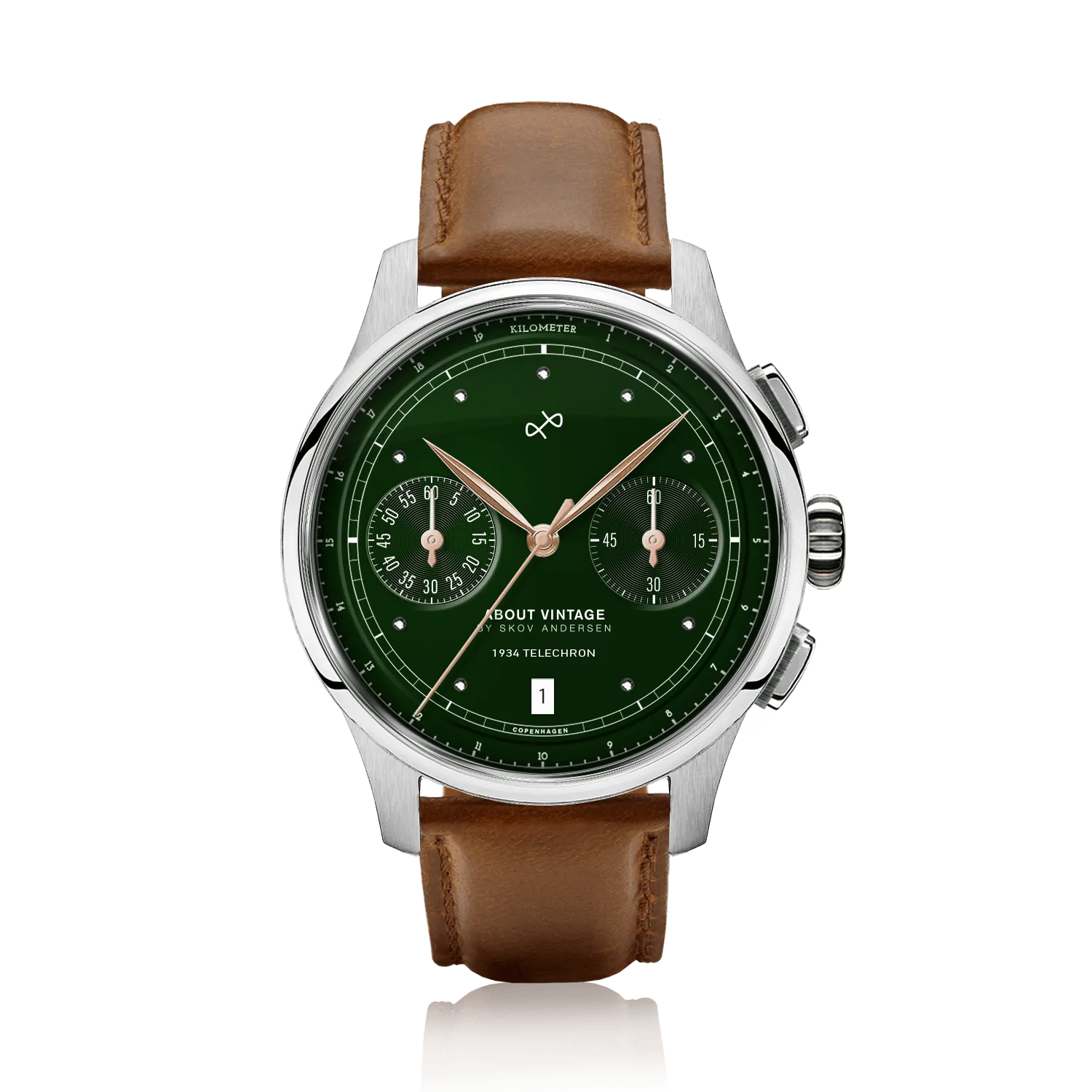 1934 Telechron. Steel / Green
