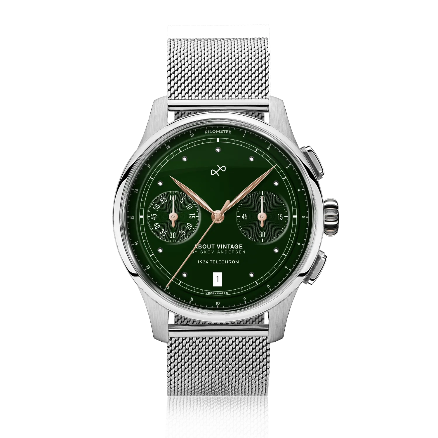 1934 Telechron. Steel / Green