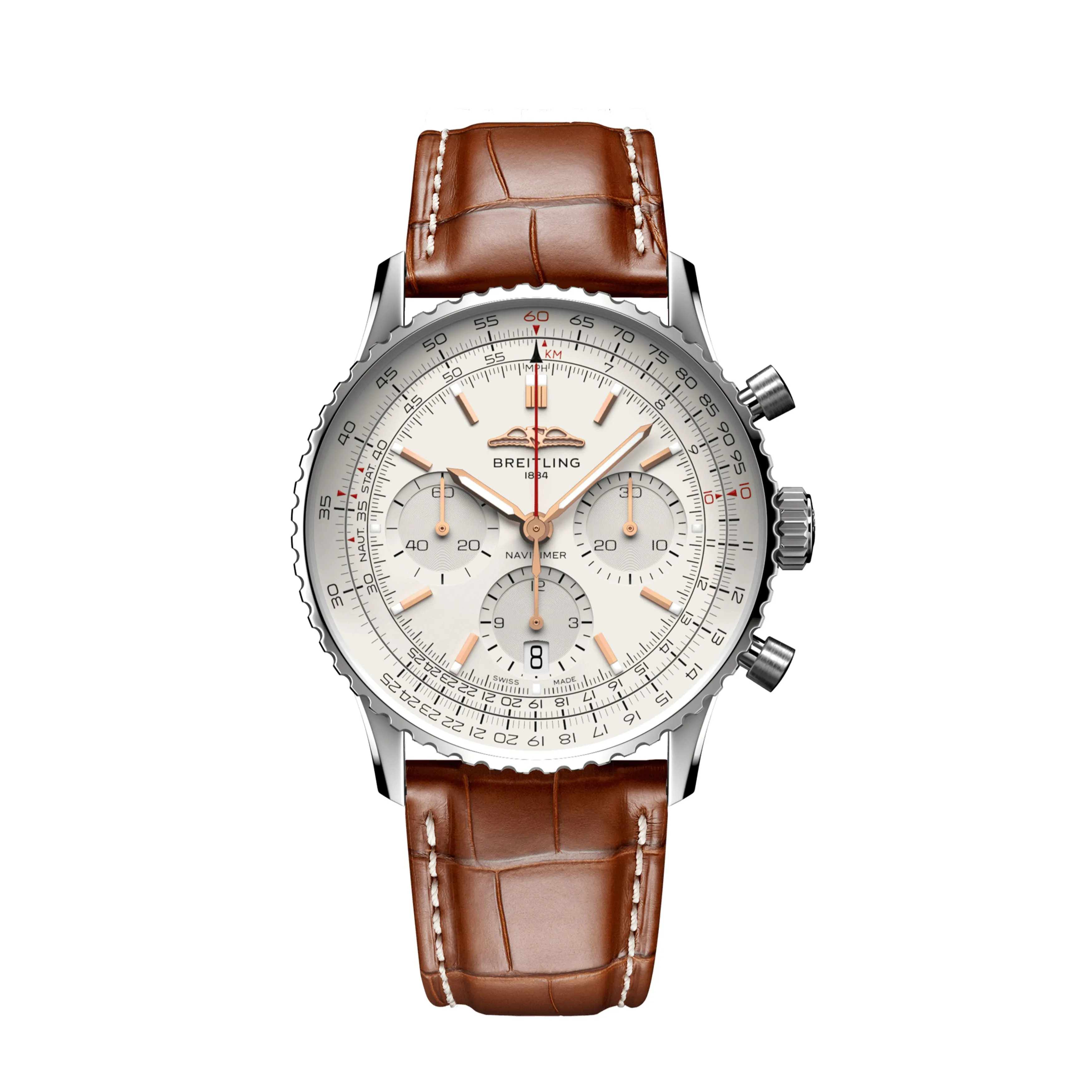 Breitling Navitimer B01 Chronograph Watch, 41mm White Dial, AB0139211G1P1