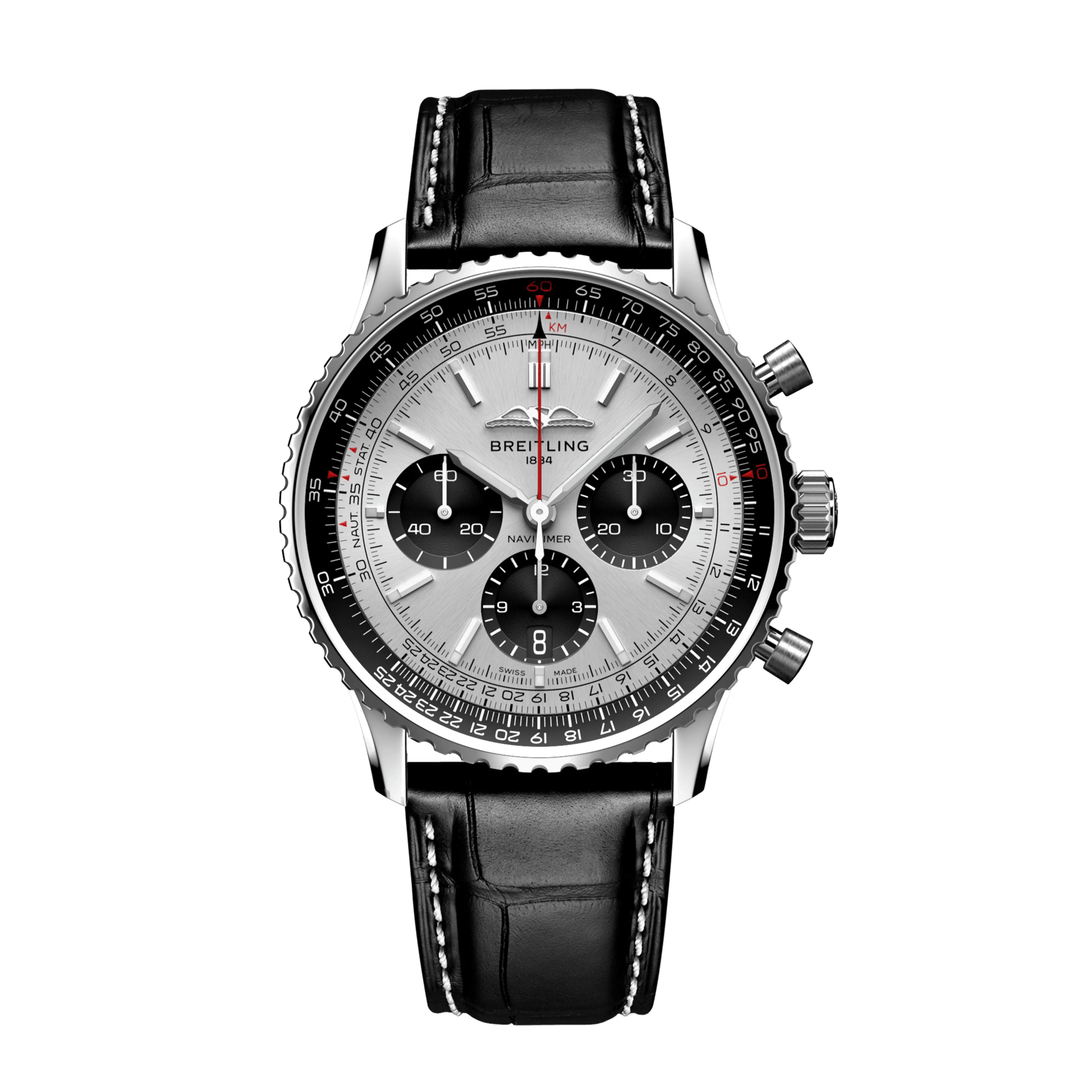 Breitling Navitimer B01 Chronograph Watch, 43mm White Dial, AB0138241G1P1