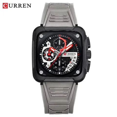 Curren Luxury Silicone Strap Men's Watch (Dial 4.2cm) - CUR228