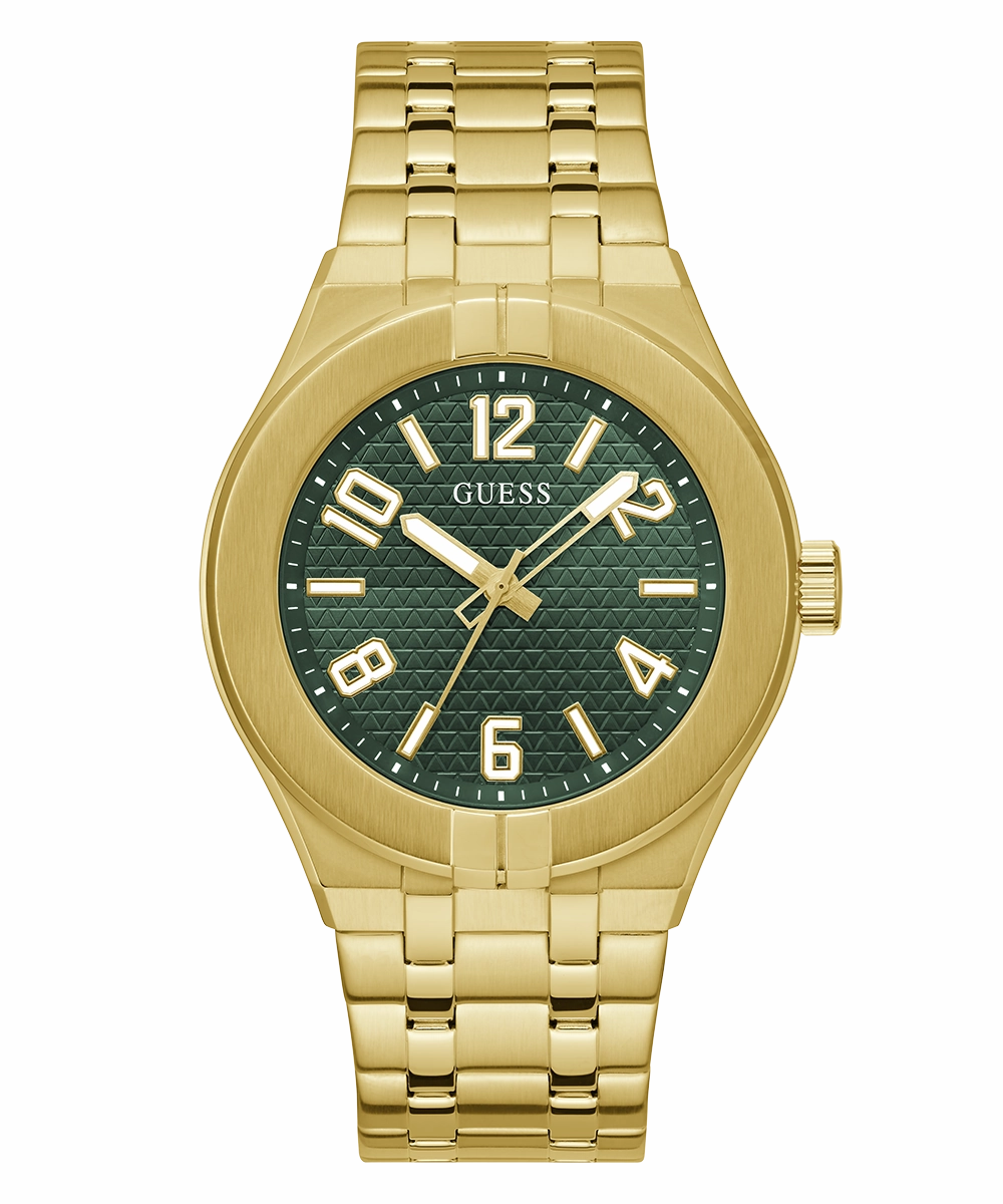 GUESS Mens Gold Tone Analog Watch
