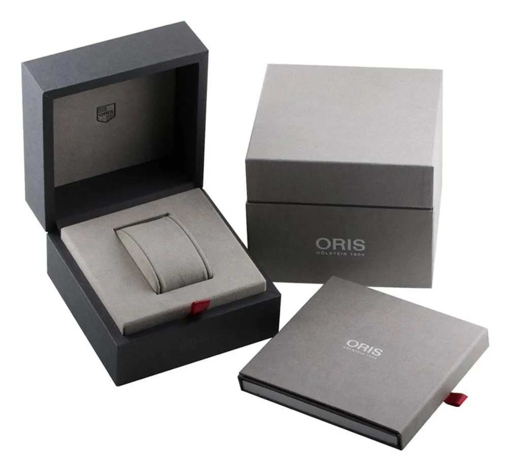 Oris Big Crown ProPilot Automatic Chronograph Green Textile Strap Grey Dial Date Mens Watch 774 7699 4063-FS-Green
