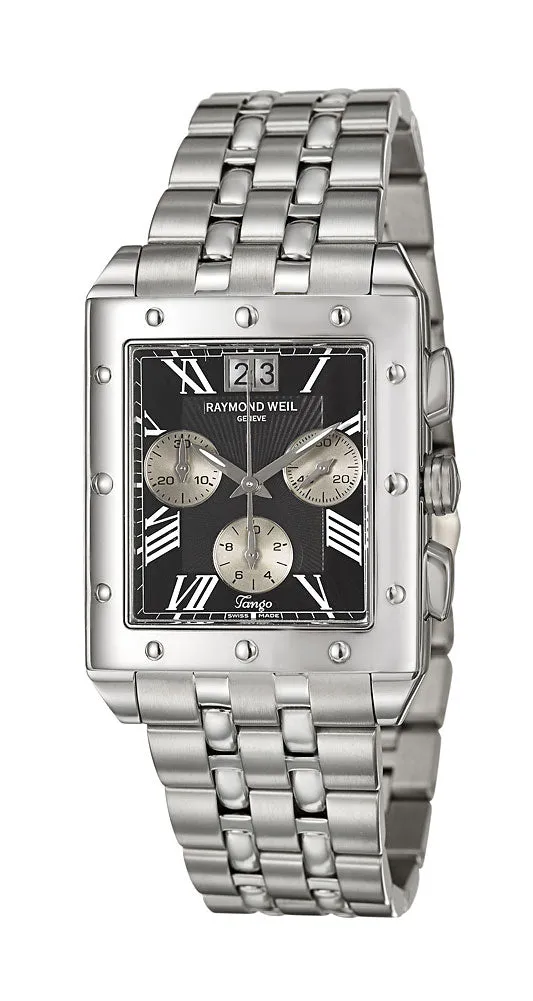 Raymond Weil Tango Chronograph Stainless Steel Mens Watch Date 4881-ST-00209