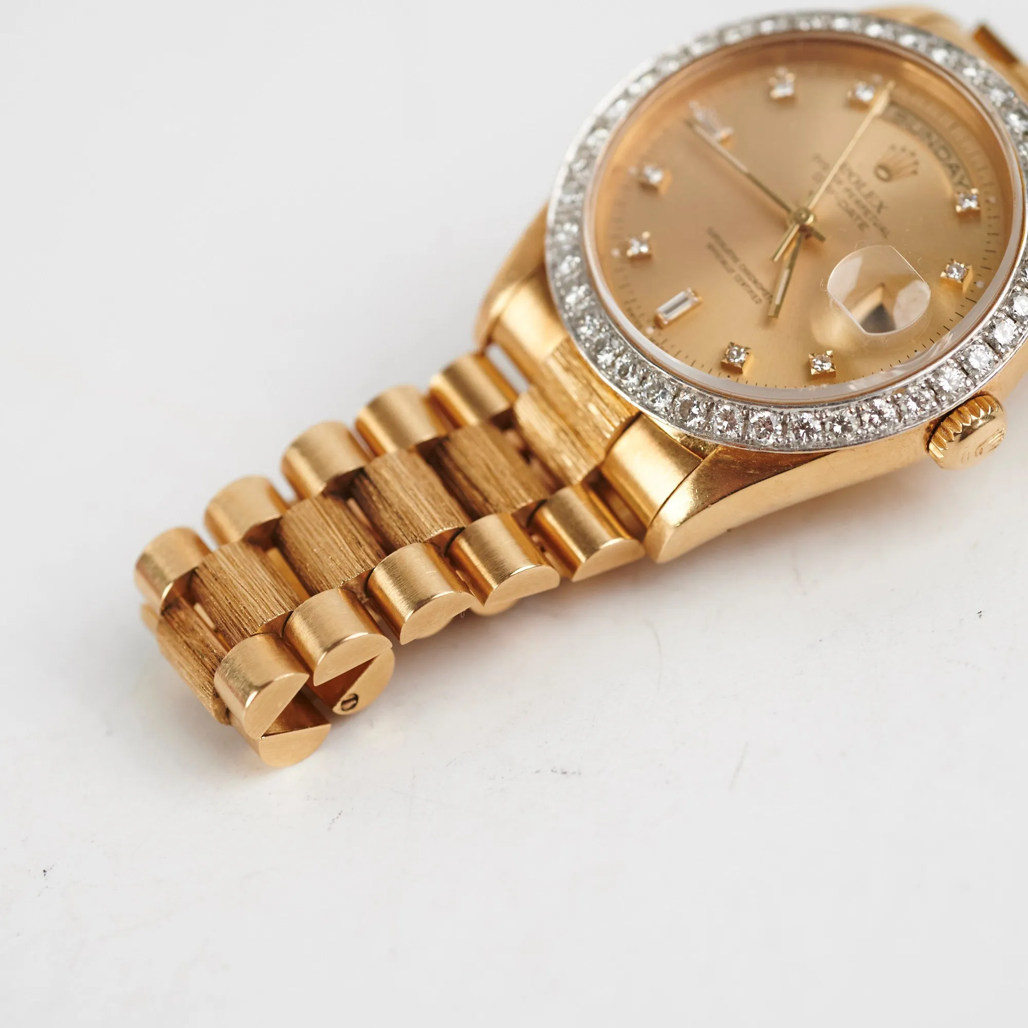 Rolex 36mm President 18k Yellow Gold with Aftermarket Diamonds Watch