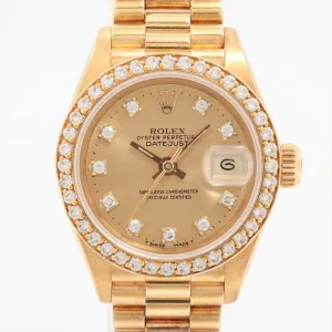 Rolex Datejust 26mm 18k Yellow Gold with Diamonds - 69138G