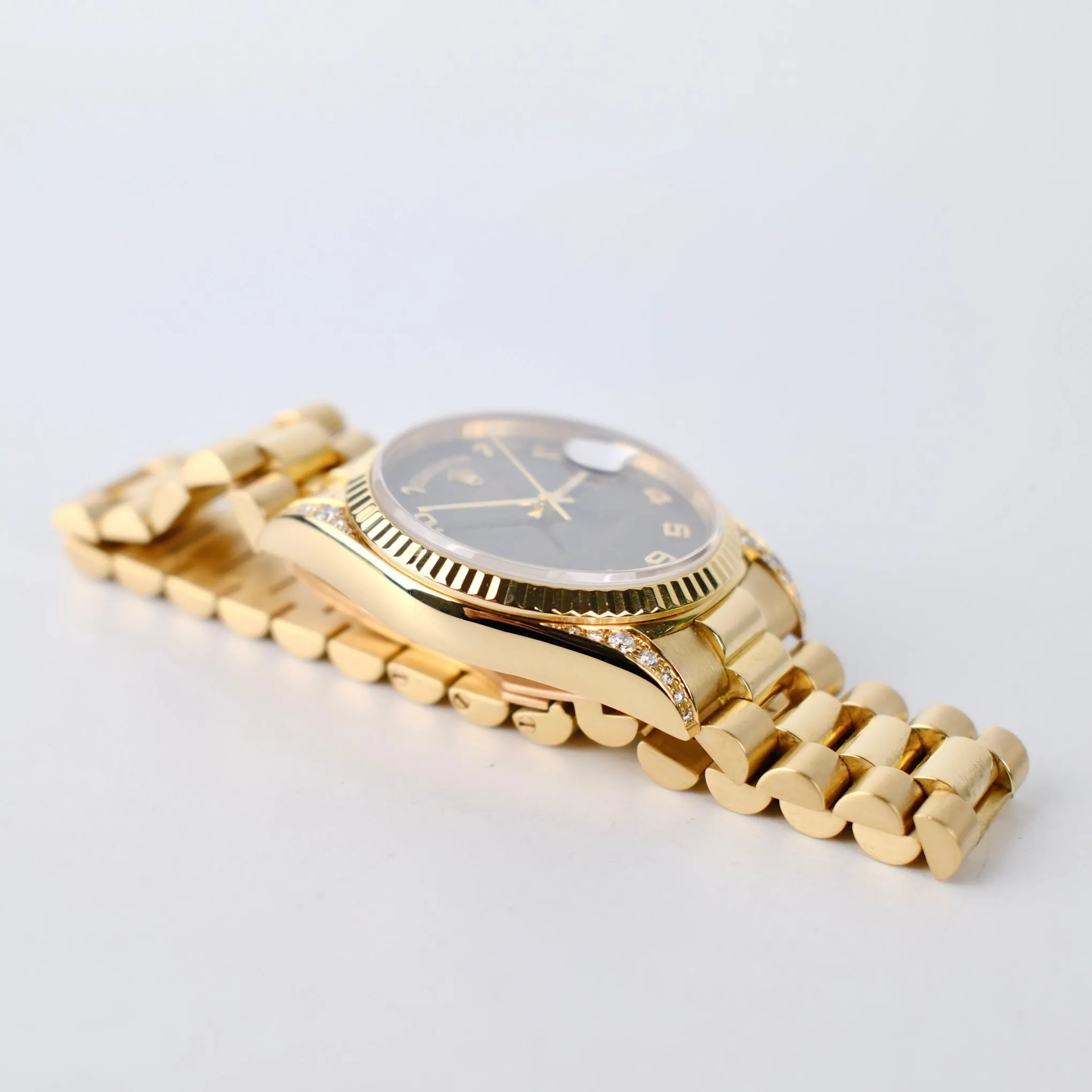 Rolex Day Date 36mm Gold Diamond Bronze Dial Watch