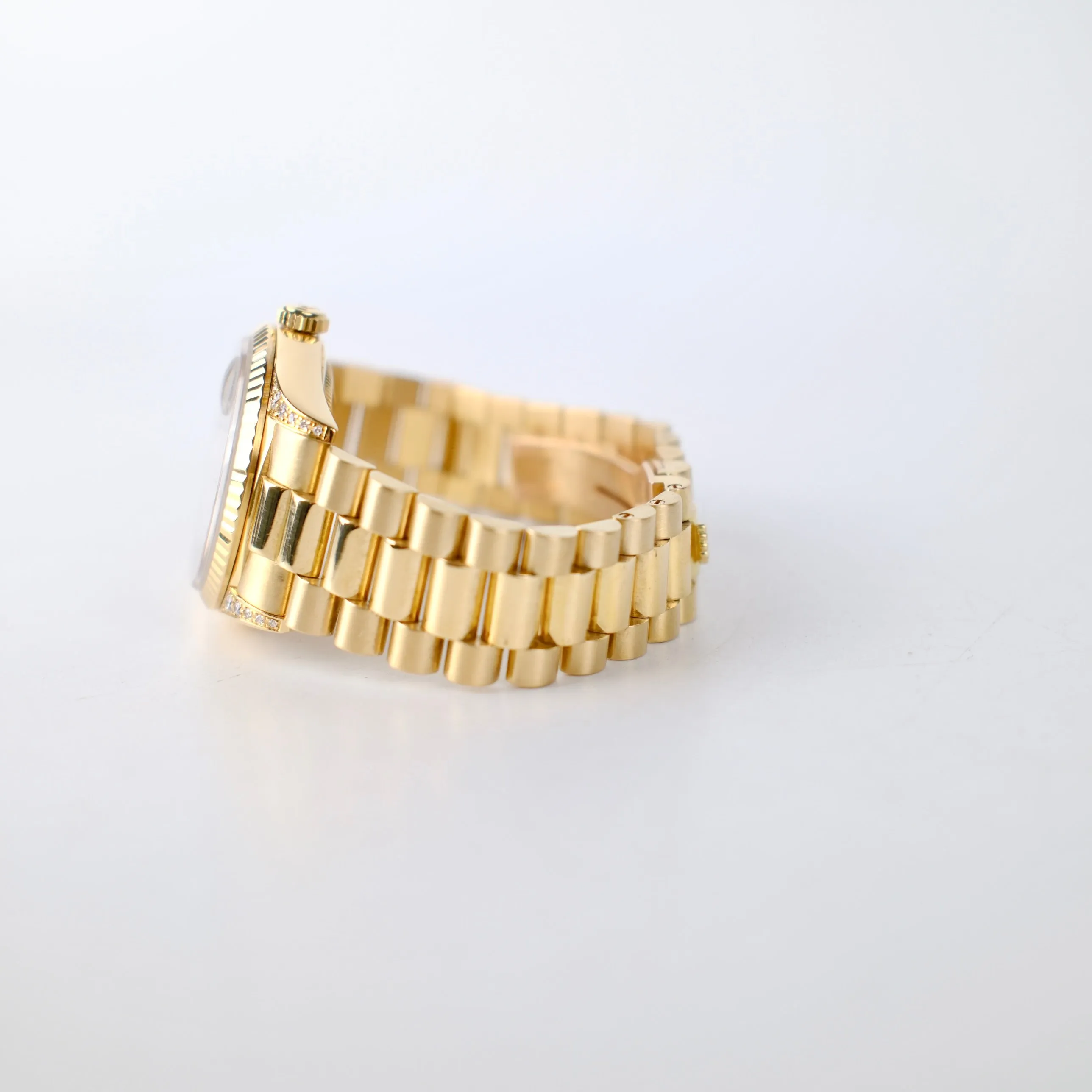 Rolex Day Date 36mm Gold Diamond Bronze Dial Watch