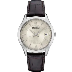 Seiko Essentials Collection Quartz Watch with Antique Ivory Dial