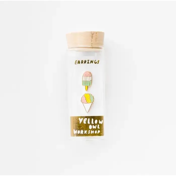 Sno Cone and Popsicle Earrings - Gold