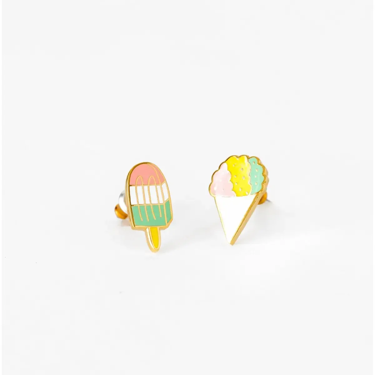 Sno Cone and Popsicle Earrings - Gold