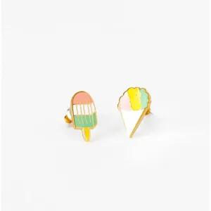 Sno Cone and Popsicle Earrings - Gold