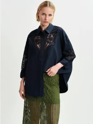 Striped Shirt with Blue Lace