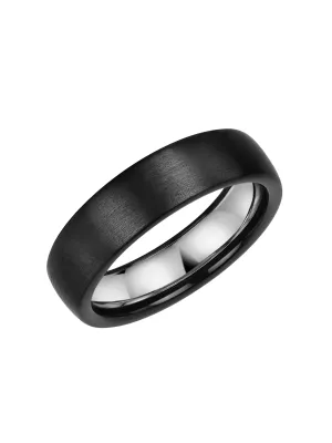 Zedd Zirconium & Silver 6mm Wedding Ring