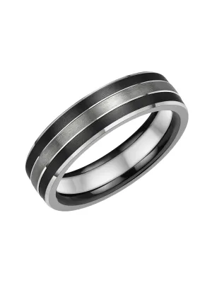 Zedd Zirconium, Platinum & Silver 6mm Wedding Ring