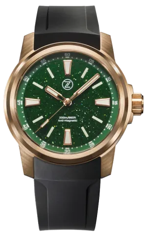 Zelos Aurora Field 38mm Bronze Green Aventurine